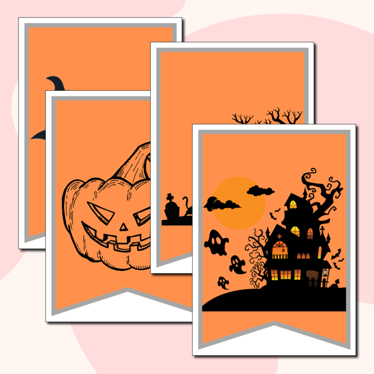 Флажки на печатной основе «Хеллоуин»