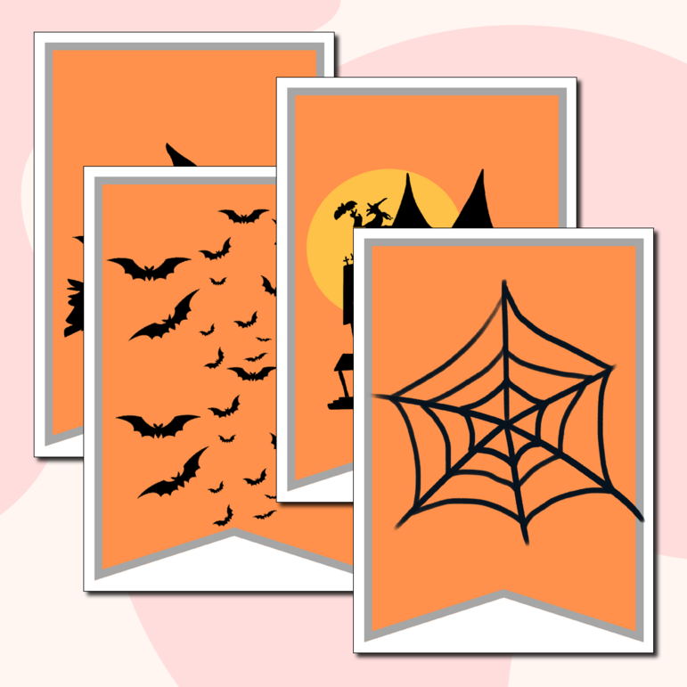Флажки на печатной основе «Хеллоуин»