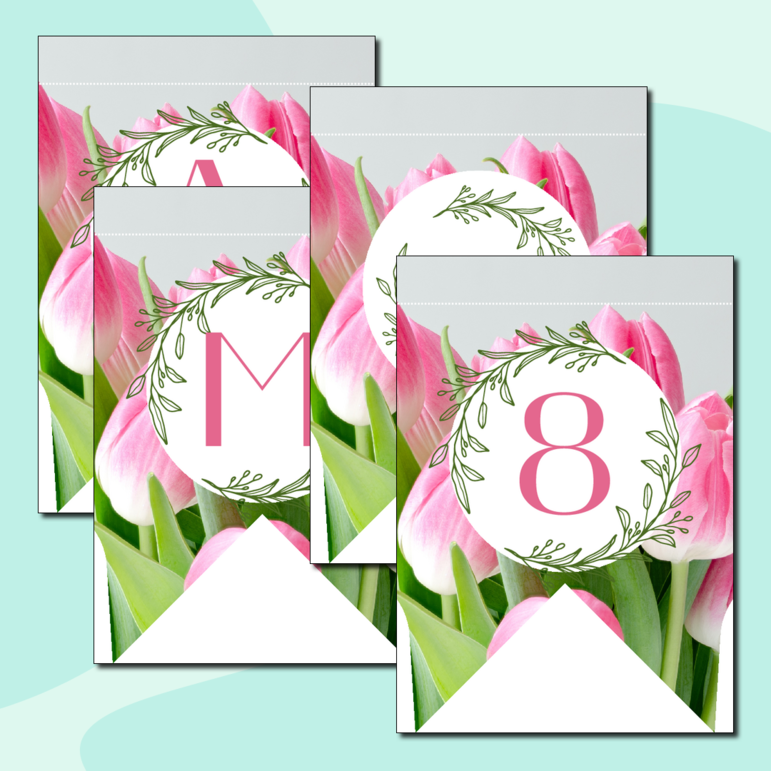 Растяжки гирлянды С 8 марта набор из 3-х шт (Весенняя зелень, Тюльпаны, Нежно-розовый)