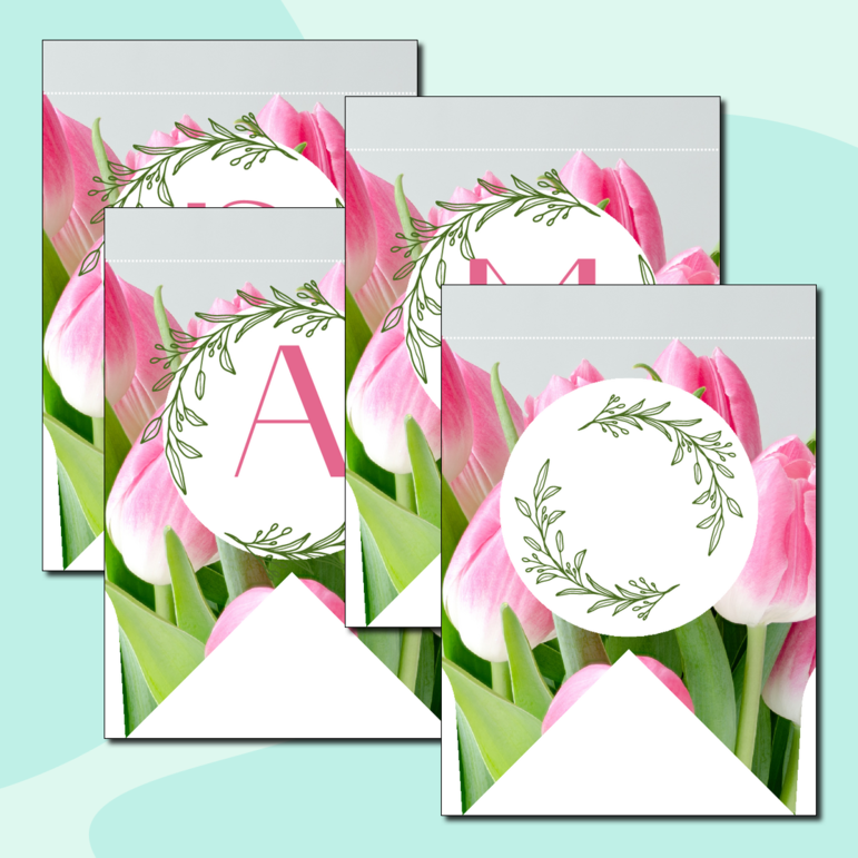 Растяжки гирлянды С 8 марта набор из 3-х шт (Весенняя зелень, Тюльпаны, Нежно-розовый)