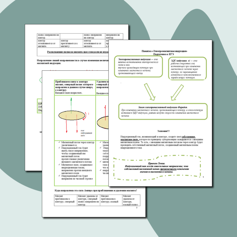 Памятка Электромагнитная индукция