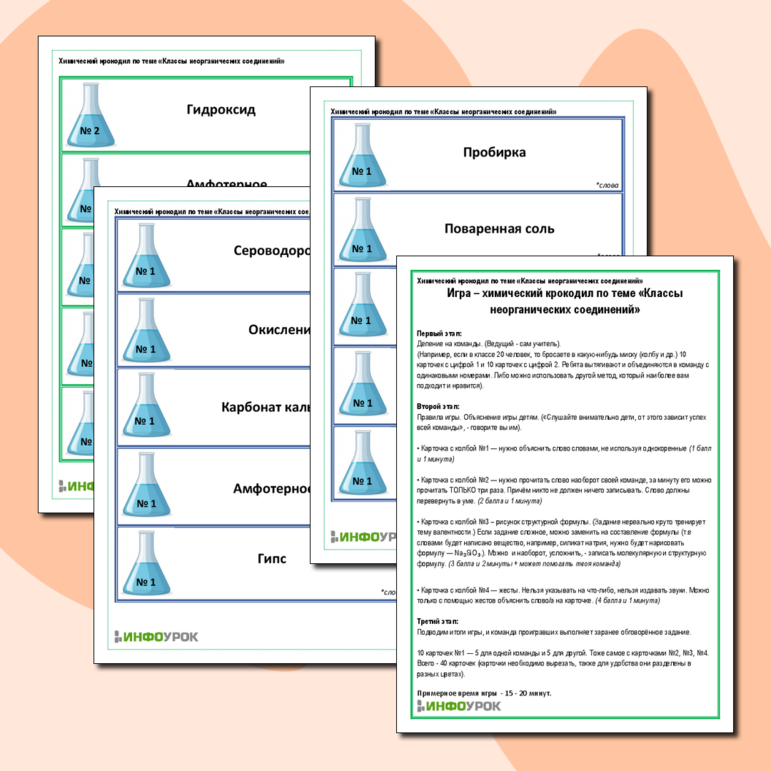 Игра – химический крокодил по теме «Классы неорганических соединений»