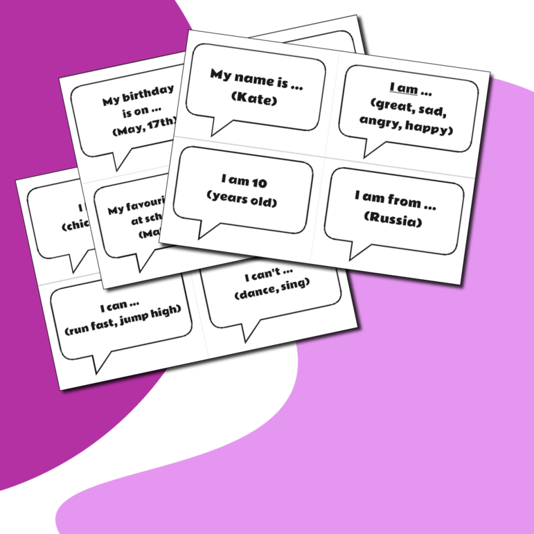 Разговорные карточки для школьников. Цветные и ч/б. Английский язык.