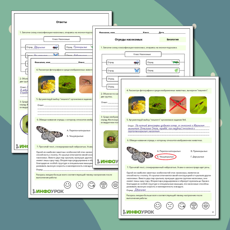 Рабочий лист по биологии 