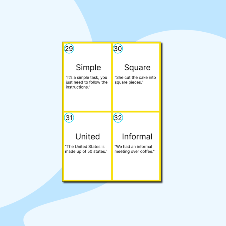 Карточки с прилагательными уровня A2 для подготовки к ОГЭ по английскому языку.