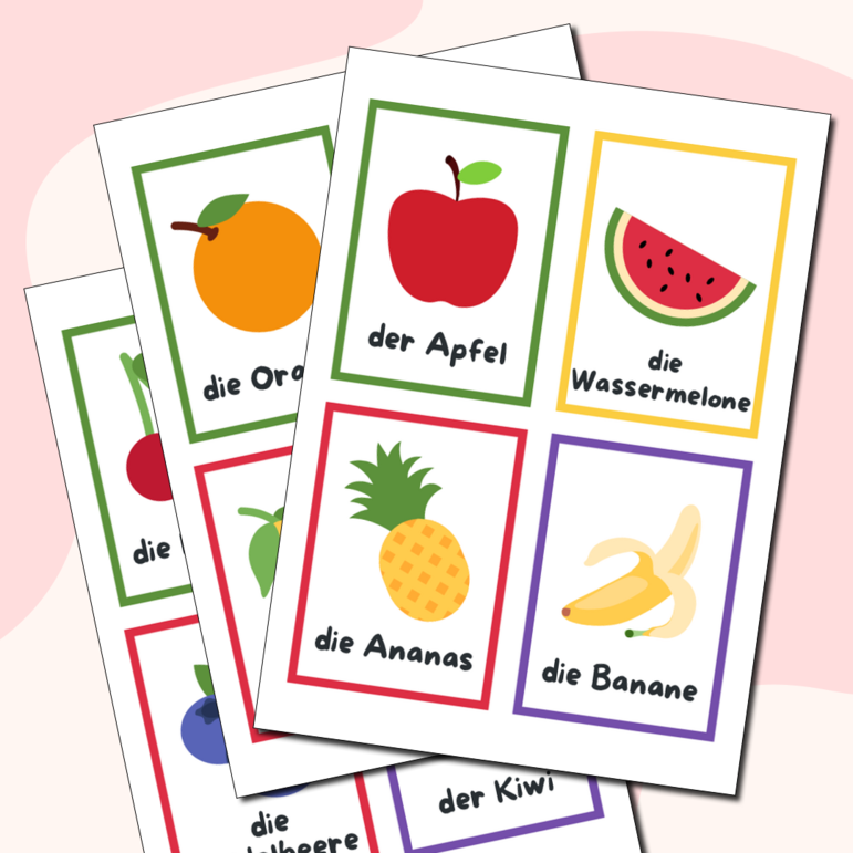 Карточки по немецкому языку 