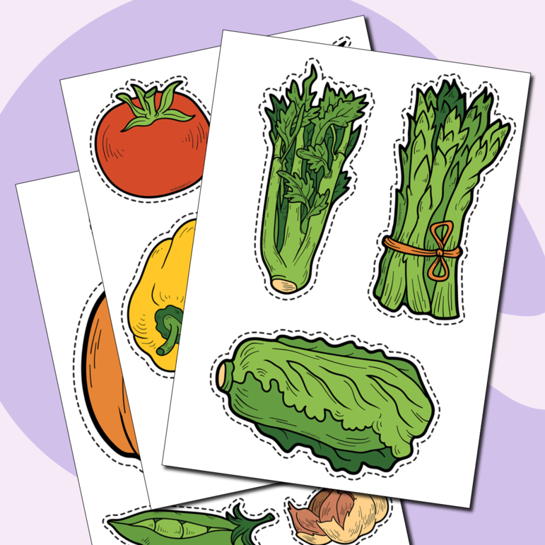 Овощи - картинки для вырезания. Серия 6 листов