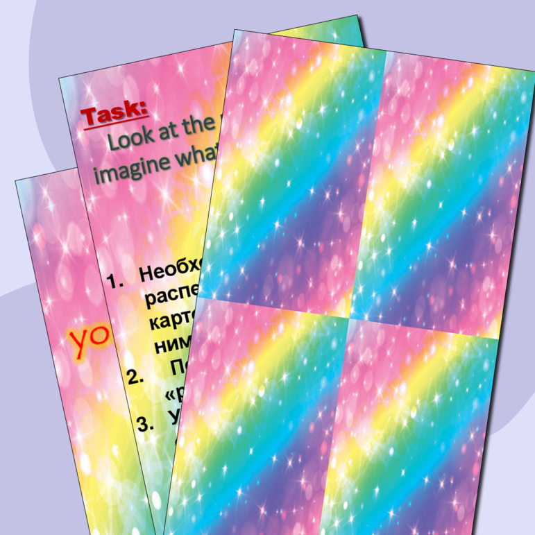 Stretch your imagination. Speaking cards. Can